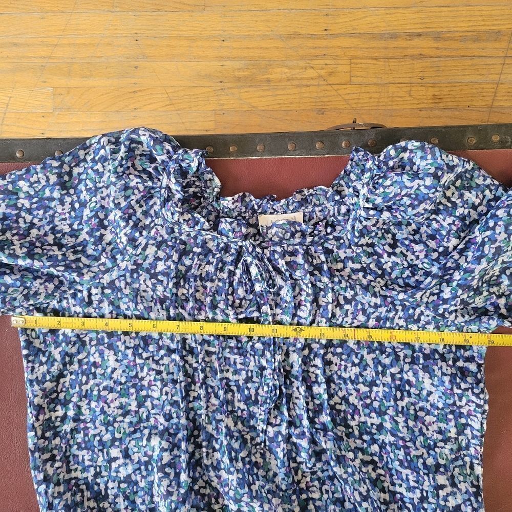 LOFT Spectral Blues patterned blouse - Picture 10 of 14